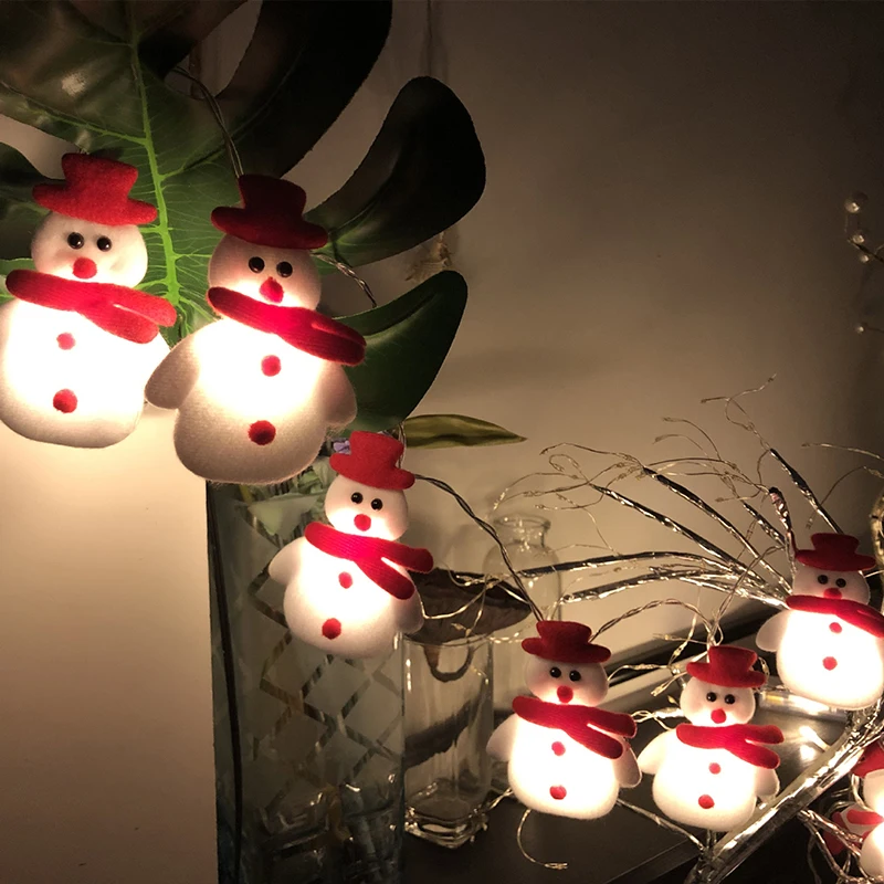 

Рождественская гирлянда Royalulu с 10/20 светодиодами, гирлянда со снеговиком/Санта-Клаусом/оленем, Рождественское украшение для елки, дома, сада,...