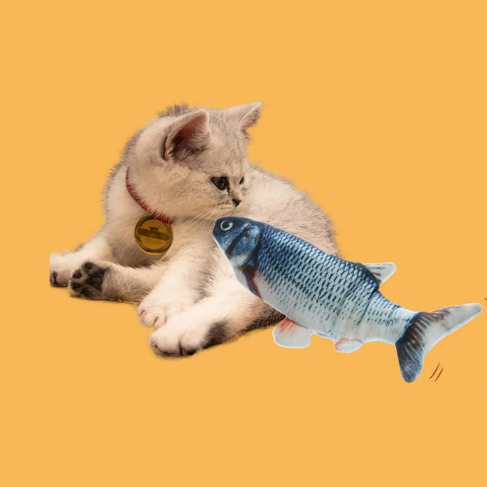 Мягкая плюшевая игрушка в форме рыбы для домашних животных кошек интерактивные