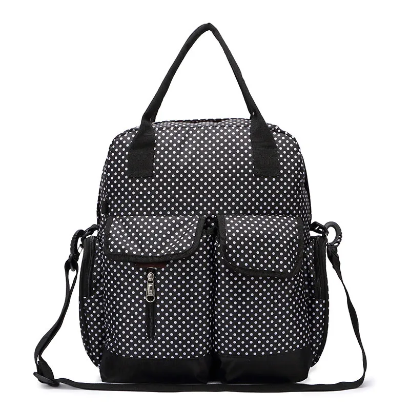 

Fashion Polka Dot Printing Nylon Zipper Backpack For Mom Diaper Bag Women Shopping Handbags Baby Supplies
