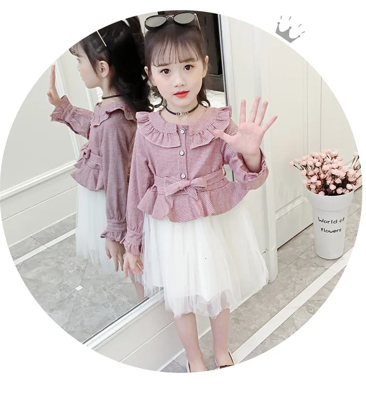 Платье для девочек весенне-осеннее платье с длинным рукавом свадебной вечеринки