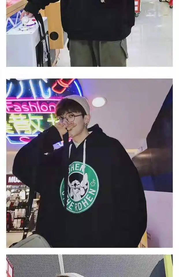 Мужское флисовое пальто с капюшоном черное теплое большие размеры Осень зима