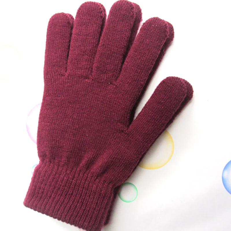 

Ribbed Unisex Winter Knitted Full Fingered Gloves Women Men Classic Basic Thicken Lining Mittens Thermal Wrist Gloves