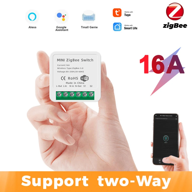 Умный светильник ель Tuya Zigbee Mini 16 А 10 двухсторонний с таймером для управления