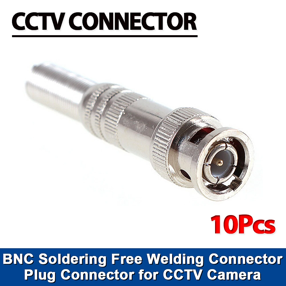 

NINIVISION 10Pcs CCTV RG-59 Male BNC Connector To Coaxial Cable BNC Connector