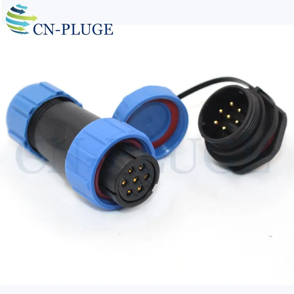 Водонепроницаемый 7 контактный задний гайковерт SP21Industrial Equipment разъем кабеля