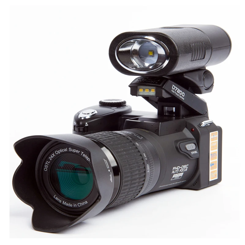 D7200 digital cameras 13MP  DSLR cameras 24X Telephotos Lens & 8X Digital zoom Wide Angle Lens LED Spotlight