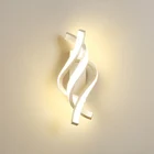 Современная светодиодная настенная лампа с витой линией черного и белого цветов, 16 Вт, стандартное алюминиевое бра с утопленным креплением, прикроватный светильник для гостиной