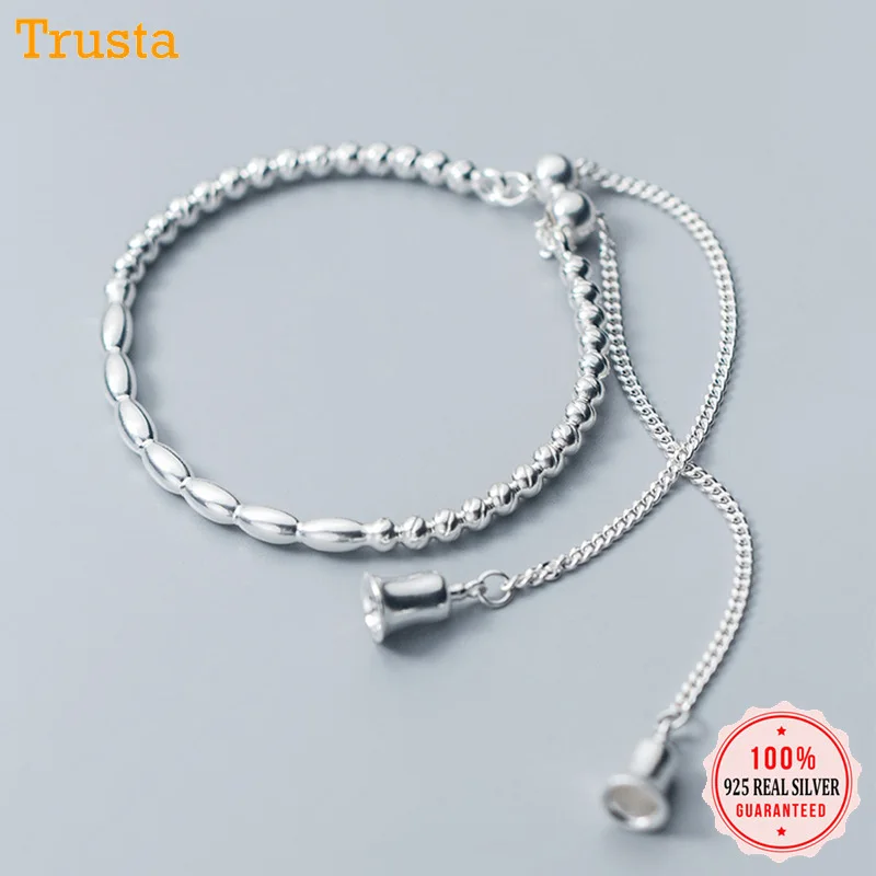 Trusta Suuper материал 21 г твердый 925 пробы серебряный колокольчик браслет Подарок на