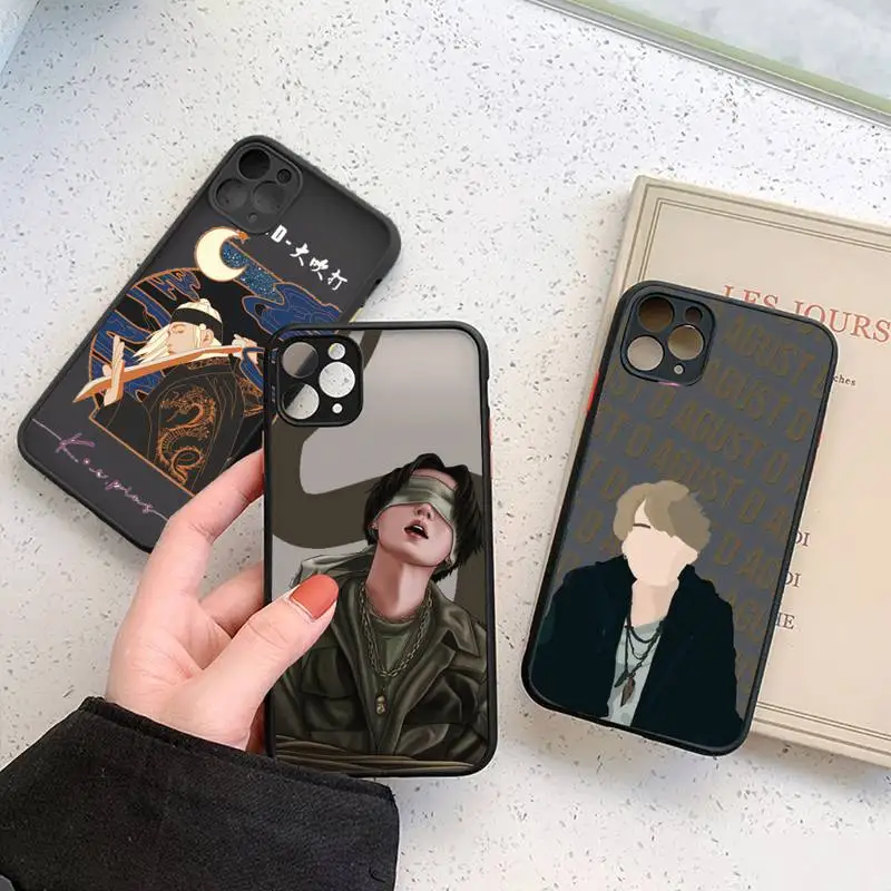 

Agust D suga Phone Case For iPhone 12 11 Mini Pro XR XS Max 7 8 Plus X Matte transparent cover
