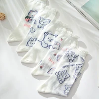 summer womens cute cartoon design white in the tube socks lolita harajuku mesh ultra thin breathable cool lovely socks
