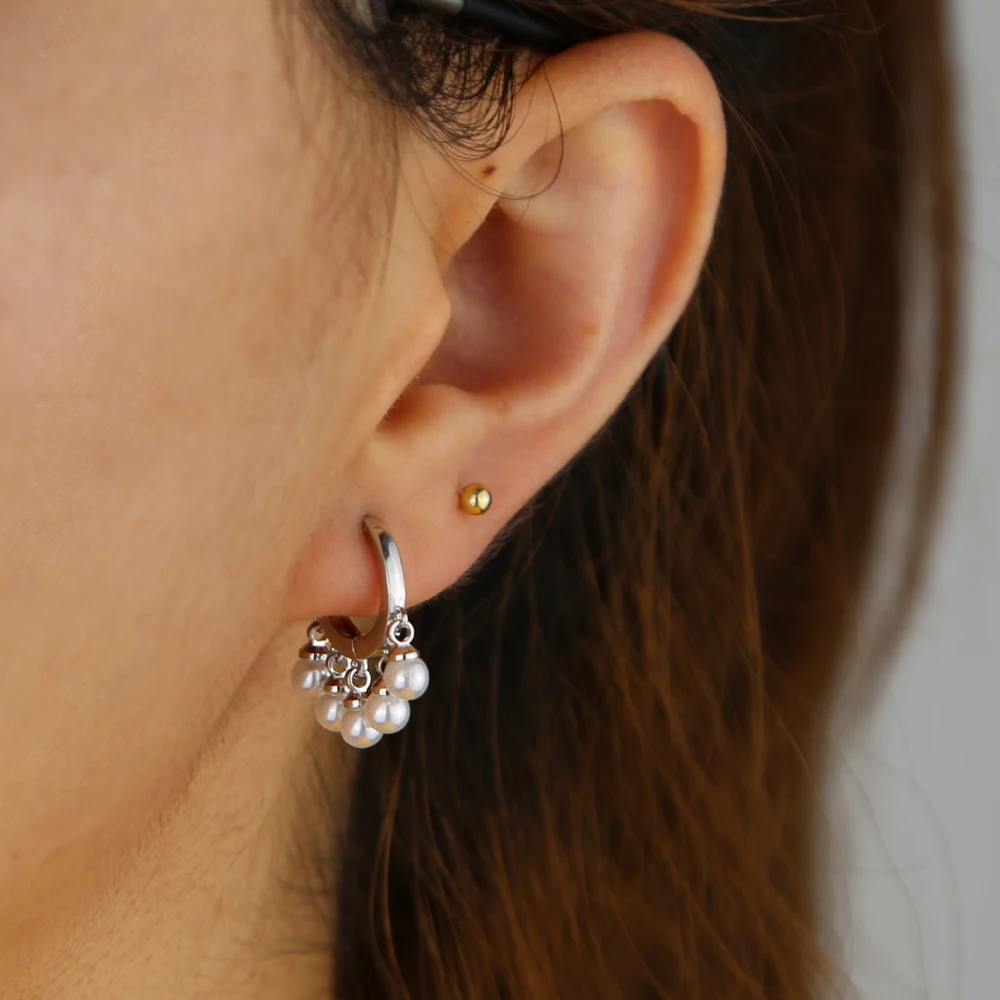 Новое поступление жемчужные очаровательные серьги мини кольца для женщин