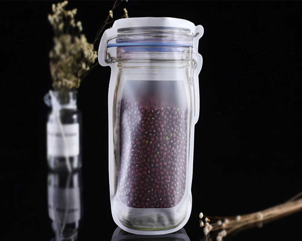 10 шт. многоразовые стеклянная банка с завинчивающейся крышкой бутылок сумки