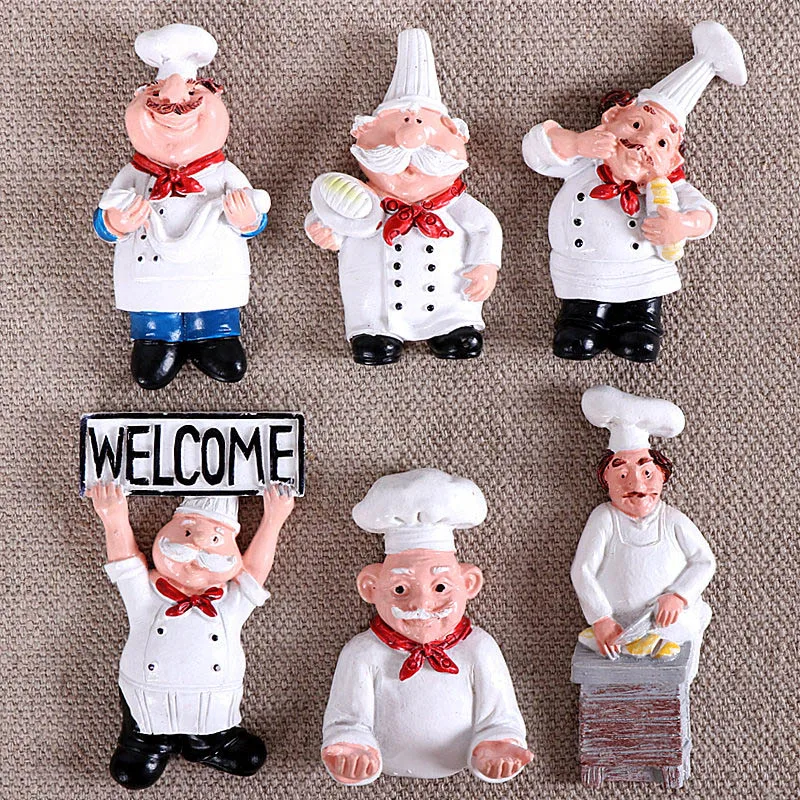 

Magnetic refrigerator stick cartoon character chef refrigerator fridge magnet creative 3d character lovely decoration collection