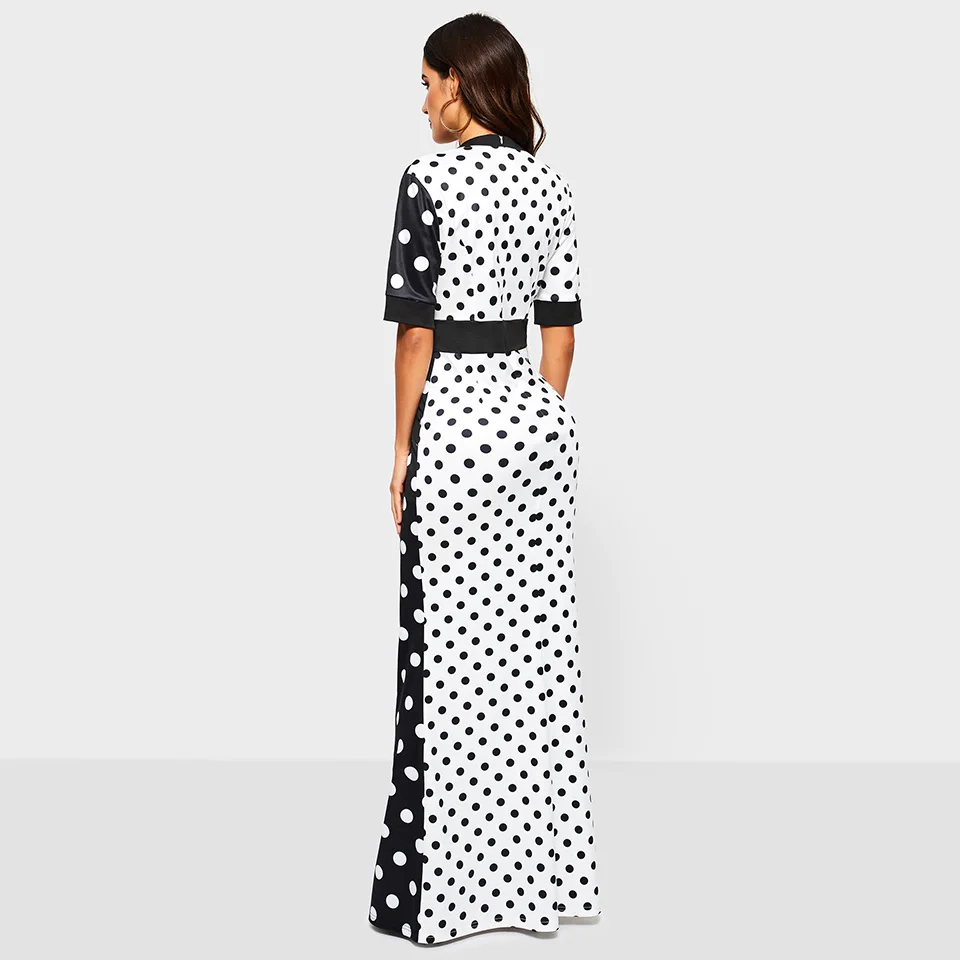Sisjuly Vintage Bodycon Dress Женщины Длинные Черный Белый Горошек Бандаж Сплит Тощий Офис Леди Элегантный Партия Сексуальные Платья Макси