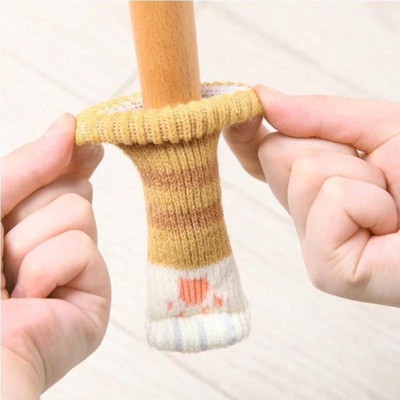 Носки для ножек стула 4 шт. Набор тканевых перчаток защиты пола дома вязаные
