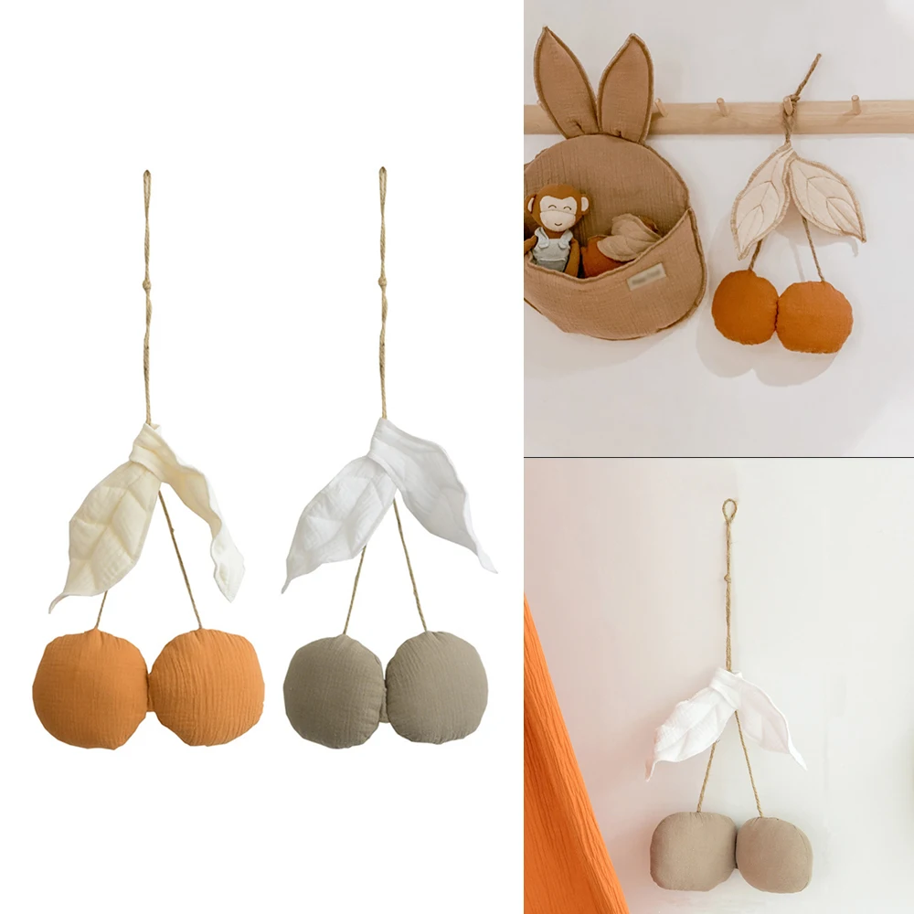 

Nordic Wall Hanging Ornament Boho Decor Cloth Cotton Cherry Shaped Wind Chime For Home Wall Decor Aesthetic Living Room Decor