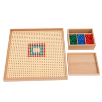 montessori peg board wooden square root learning resource for kids mathematics educational equipment for primary childrens game