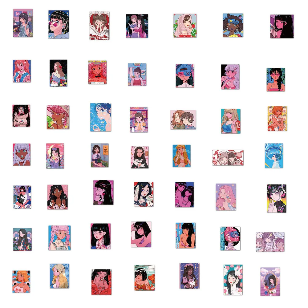 

50/100Pcs Sexy Beauty Sticker Sweetheart Beauty Dazzling Graffiti Stickers Suitcase Suitcase Guitar Stationery Cartoon Sticker