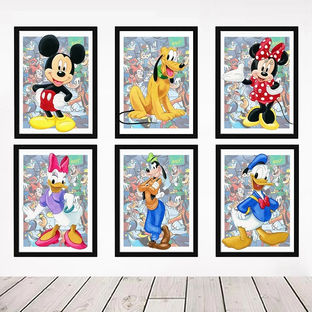 

Wall Art Nursery Canvas Painting Home Decor Donald Duck Picture Hd Print Modern Mickey Mouse Poster For Bedroom Modular No Frame