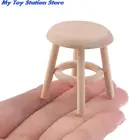 Деревянная миниатюрная мебель для кукольного домика, стул-табурет для детей, 1:12, 112, готовые товары, унисекс, 1 шт., для детей от 3-х лет