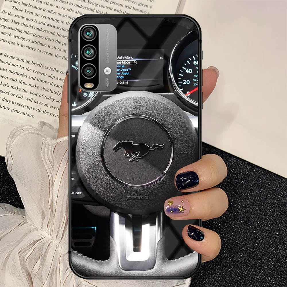 

Fords Car Mustang Phone Tempered Glass Case Cover For Xiaomi Redmi note k 7 8 9 10 30 40 A C T S Pro Etui Black Etui
