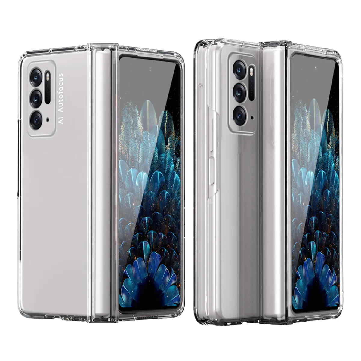 

3in 1 Armor Hinge Case For OPPO Find N Shockproof Hinged Full Protective Hard Plastic Find N Fold Case With Screen Glass Film