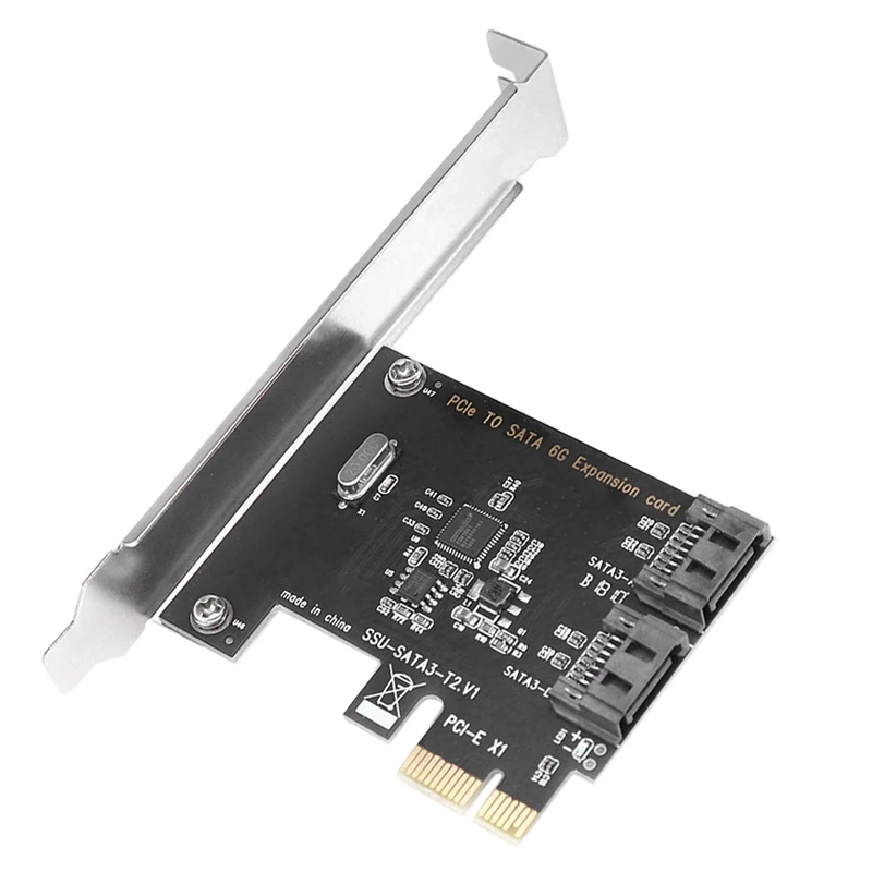 

PCIE SATA карты расширения ASM1061 PCIE до 2-Порты и разъёмы SATA3.0 6 Гбит/с загрузочный твердотельный накопитель (SSD) Твердотельный накопитель карта адап...