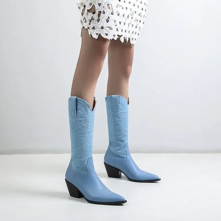 

Mid Heel Autumn High Boots Women's 2021 New Net Red Small Man Below the Knee Mid Tube Thin Shoes Knight Boots