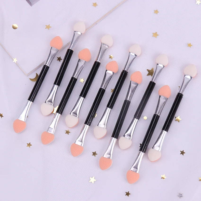 10 шт. двусторонняя губка для макияжа тени век кисть подводки глаз аппликатор