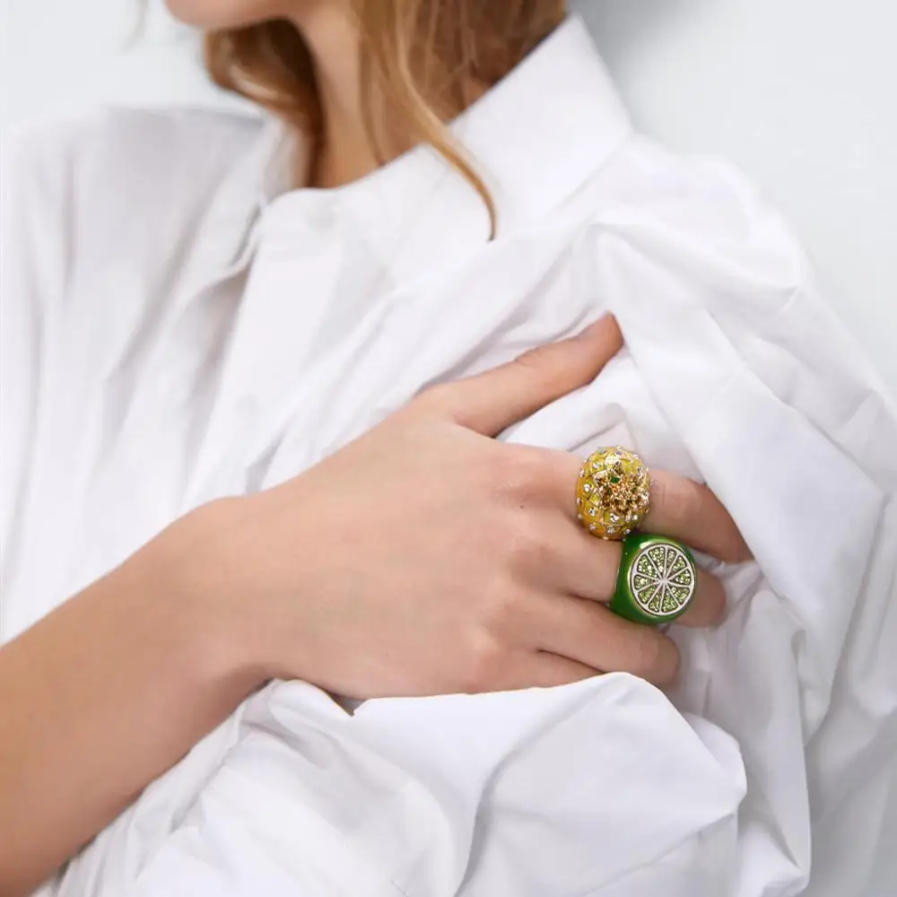 Новинка 2020 Стильное кольцо с фруктами корейские элегантные милые кольца для