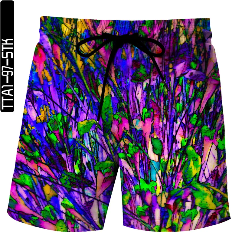 

Summer New 3D Ink Print Man Shorts Streetwear Casual Shorts Lovers Bermuda Beach Pants Oversized Size Plant Honeycomb Elements