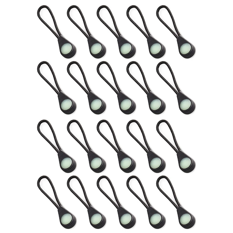 

20Pcs Backpack Zipper Pull Jacket Outdoor Camping Hiking Coat Luminous Drawstring Rope for Outdoor Camping Accessories