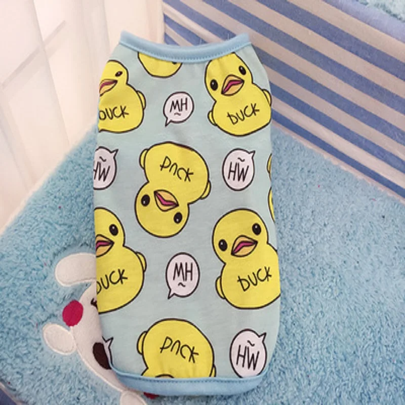 Милая Одежда для собак мультяшная футболка и кошек мягкая одежда щенков летняя