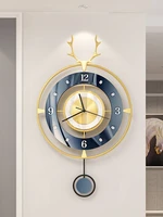 deer metal wall clock pendulum hanging luxury living room luxury wall clock watch wall wanduhr home decoration accessories 50wc