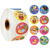 500 pcs teacher classroom reward stickers cute animals stickers roll for school praise kids 1 inch round motivational stickers