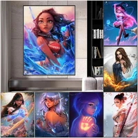 5d diy diamond painting water fire anime character embroidery mosaic cross stitch craft wall art decoration