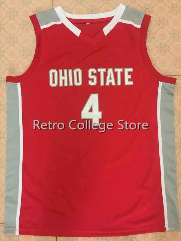 

4 Aaron Craft Ohio State Retro Throwback red white Basketball Jersey Mens Stitched Custom Any Number Name