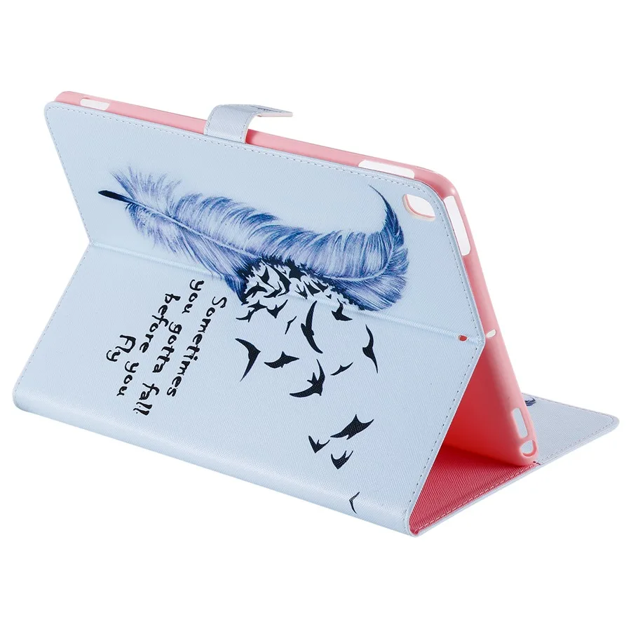 

3D Feather Printed PU Leather Case For Apple iPad 7th 10.2 2019 Smart Cover For iPad Pro 10.5 Air 3 2019 Tablet Case