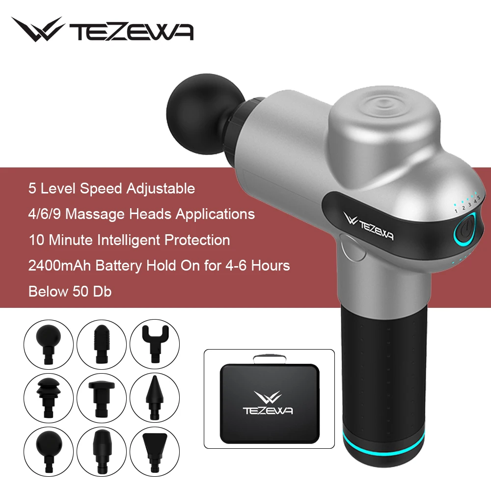 TEZEWA мышечный массажный пистолет вибрирующий глубокий тканевый перкуссионный