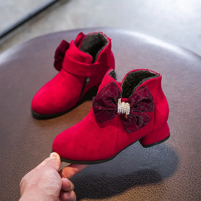 Ботинки для девочек модные удобные ботинки детей Детские ботильоны милая теплая