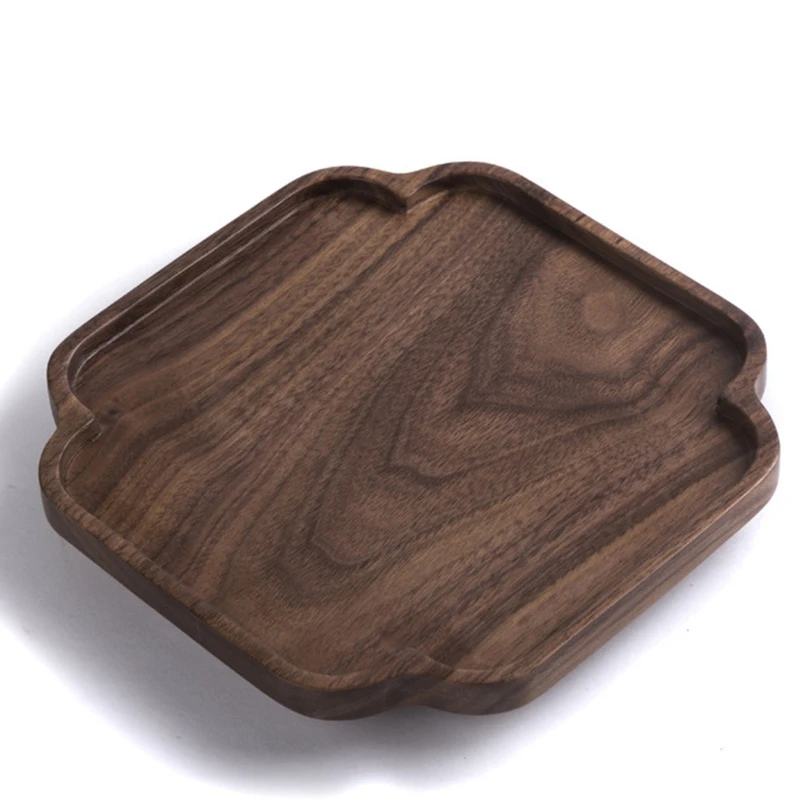 

Big deal Wood Kungfu Tea Serving Tray Black Walnut Rectangular Creative Lace Tray Chinese Style Storage Tray