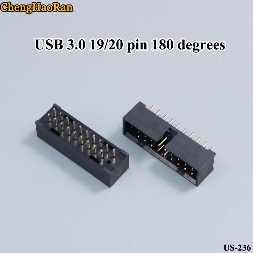 

ChengHaoRan 2pcs/lot Simple horn seat Copper pin straight pin ISP download interface USB 3.0 19/20 pin 180 degrees