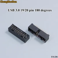 chenghaoran 2pcslot simple horn seat copper pin straight pin isp download interface usb 3 0 1920 pin 180 degrees