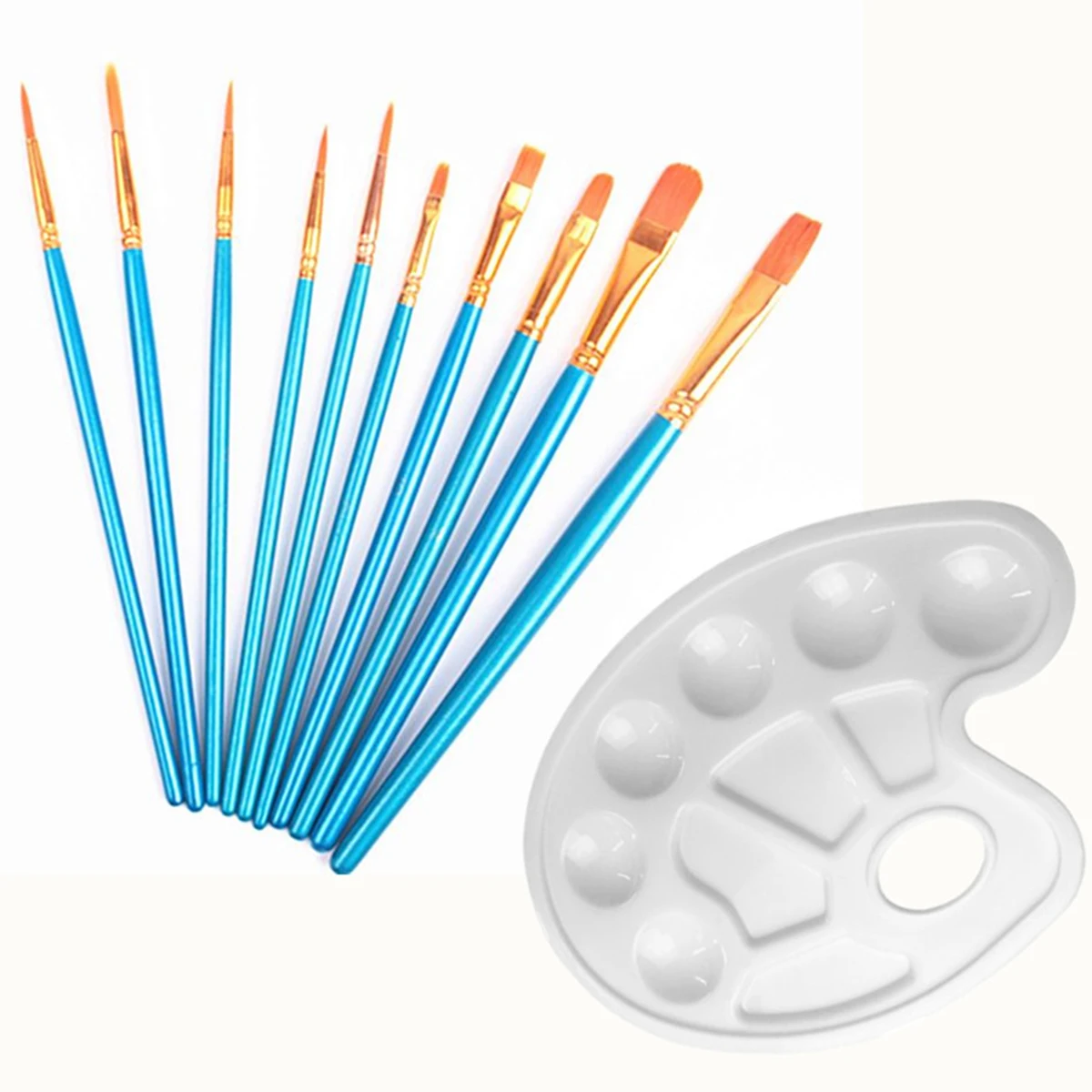 

10pcs Paint Brushes Set Wooden Nylon Hair Brushes Painting Art Brush for Acrylic Oil Watercolor Artist Professional Painting Kit