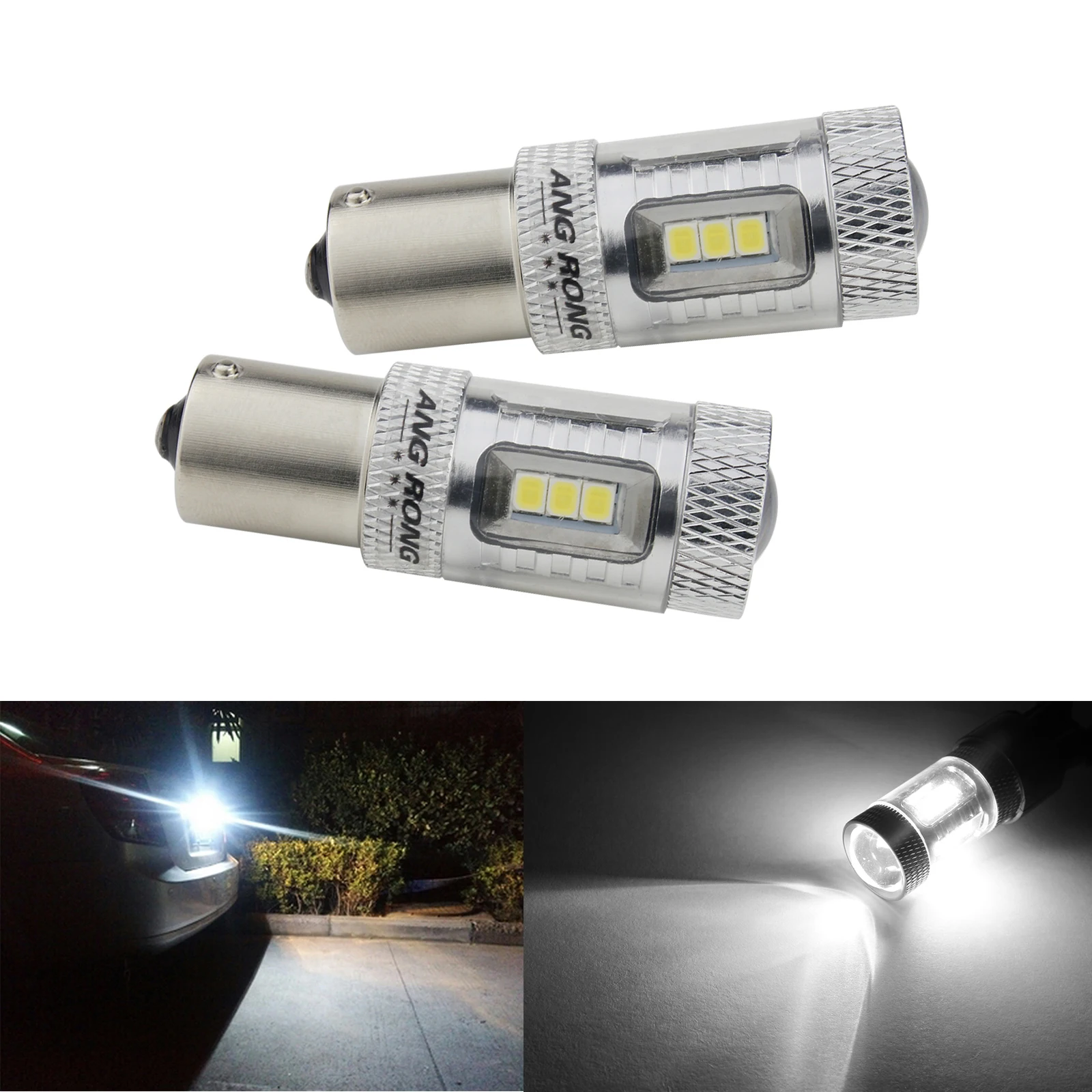 ANGRONG 2X BA15S P21W 1156 382 Светодиодный Боковой индикатор Дневной светильник лампы
