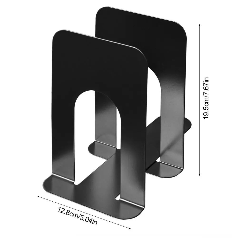 

2PCS Metal Home Bookends Book Supports Durable Metal Book Holder Book Stands With Anti-slip Base