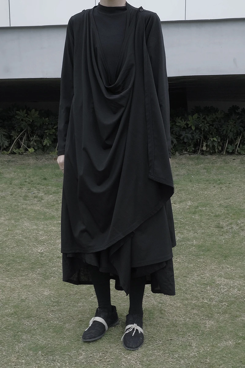 Темный Отдел новый маленький Маленький Авангард дизайн драпировка три носит