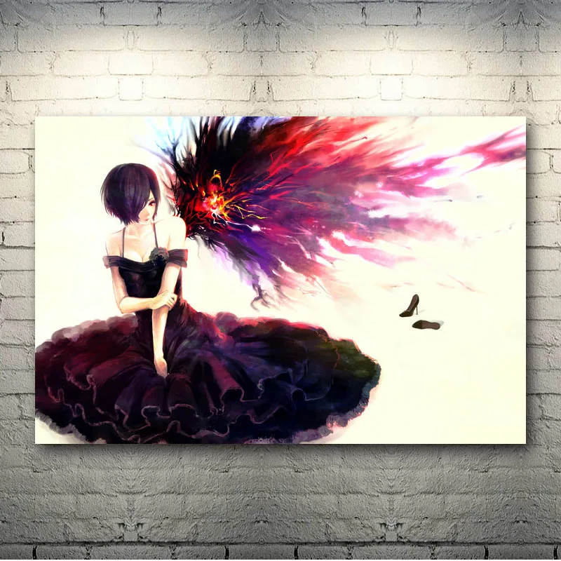 Токийский Гуль японский аниме искусство шелк Холст плакат печать 13x20 24x36 дюймов