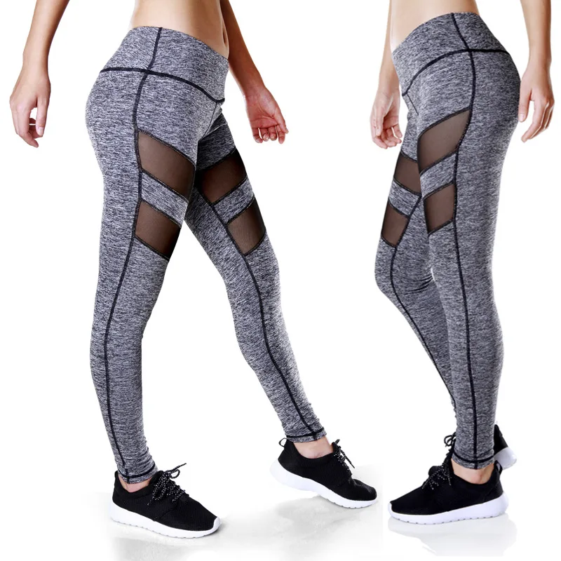 

Women's Outdoor Fitness Tights Slim Elastic Yoga Leggings Running Quick Drying Breathable Mesh Pants For Women