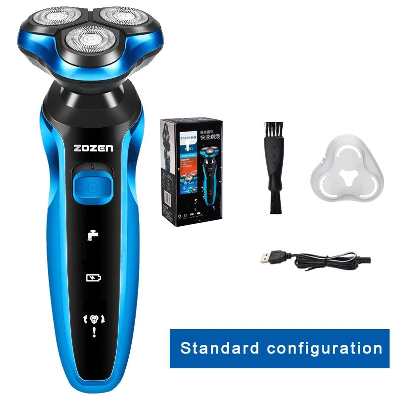 

Zozen Electric Shaver Barbeador Men's Razor Shaving Machine 3 Blades Portable Beard Trimmer Cutting for Side